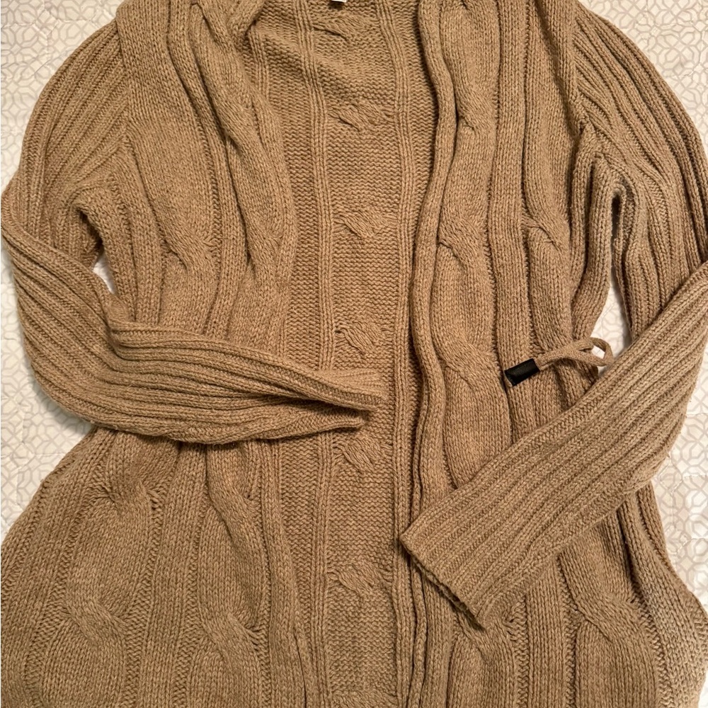 CAbi Taupe Cable Knit Cardigan